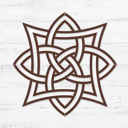 Celtic Knot Symbols Metal Wall Art – Timeless Celtic Symbols | Made in USA Quad Celtic Knot / 12" / Penny Vein - RealSteel Center