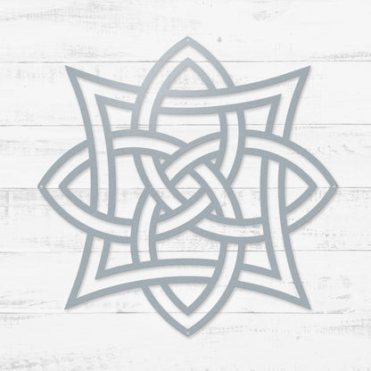 Celtic Knot Symbols Metal Wall Art – Timeless Celtic Symbols | Made in USA Quad Celtic Knot / 12" / Textured Silver - RealSteel Center