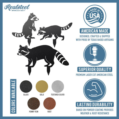 Garden Art - Raccoon Family 3 Pack - RealSteel Center