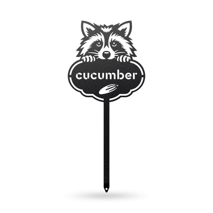 Rocky the Raccoon Seed & Plant Markers 6 x 13 / Black / Cucumber - RealSteel Center