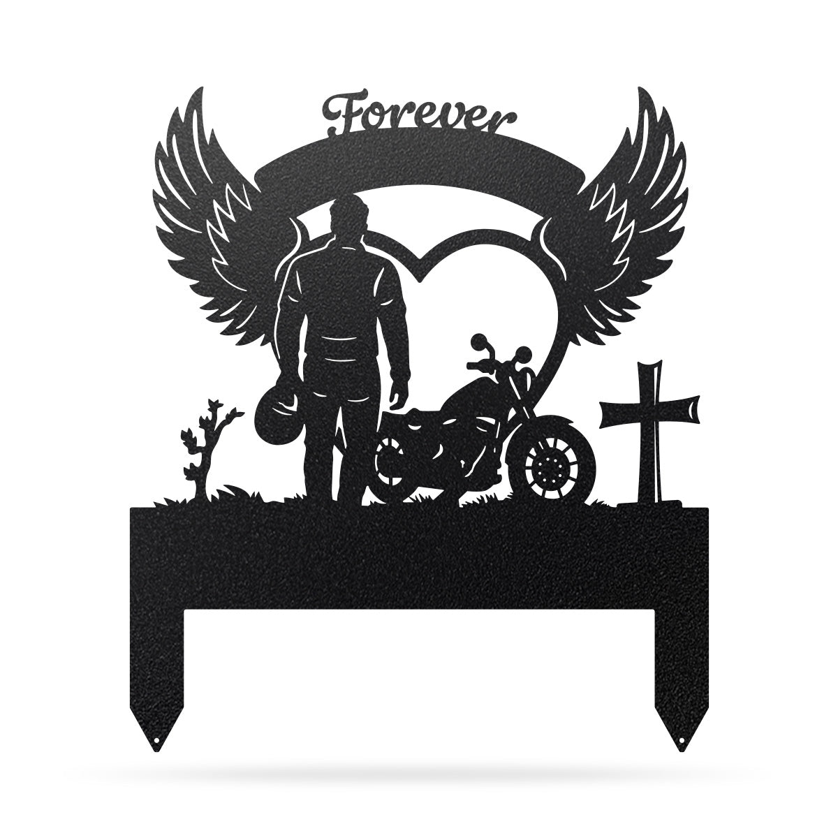 Memorial Stakes - Ride Forever Metal Memorial Sign V2-21”x 24" / Black - RealSteel Center