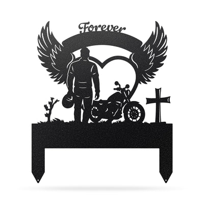 Memorial Stakes - Ride Forever Metal Memorial Sign V2-21”x 24" / Black - RealSteel Center