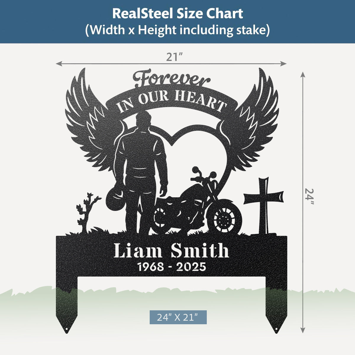 Memorial Stakes - Ride Forever Metal Memorial Sign - RealSteel Center