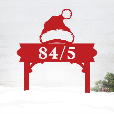 Santa Hat Stake Monogram | Personalized Christmas Metal Sign | RealSteel - RealSteel Center