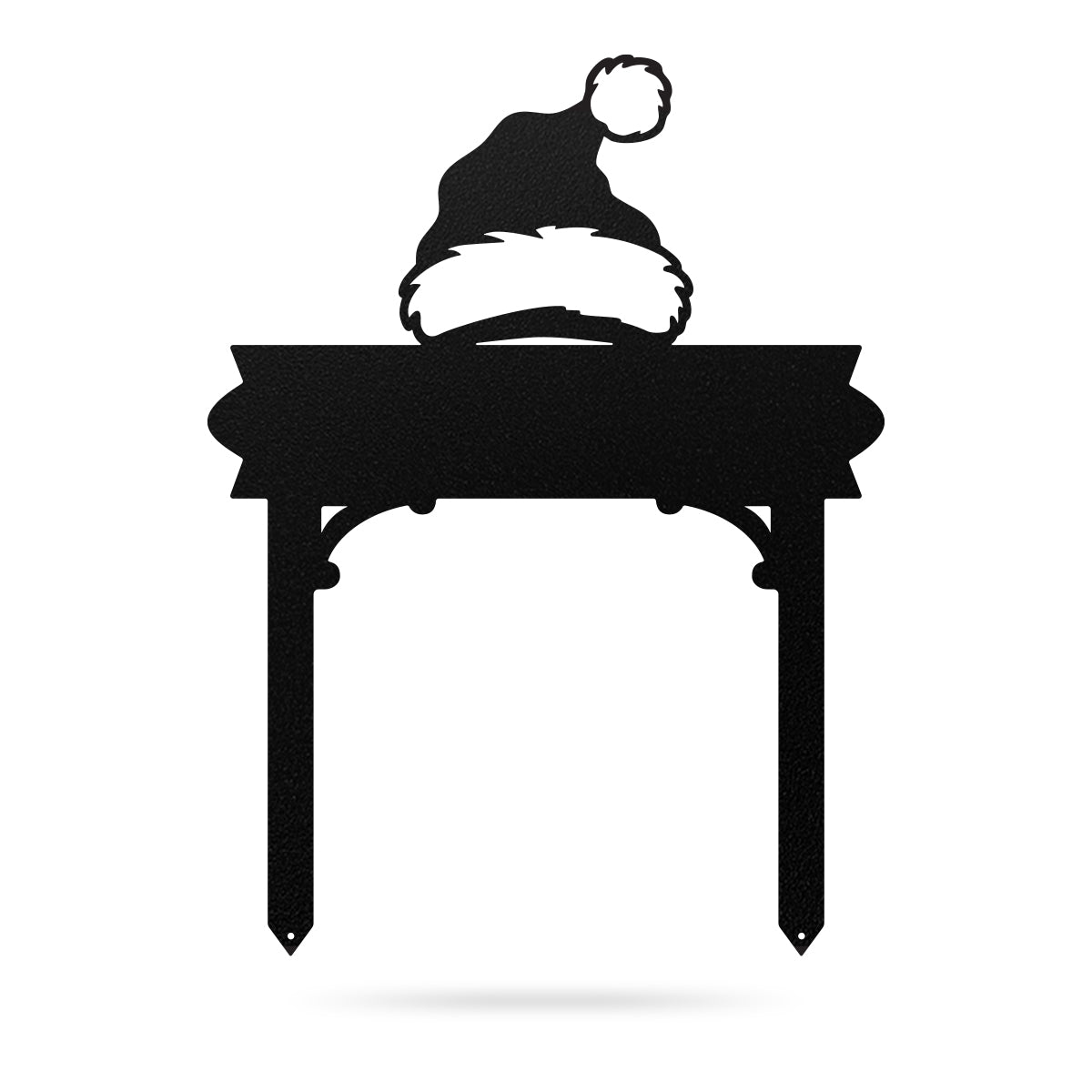 Santa Hat Stake Monogram | Personalized Christmas Metal Sign | RealSteel 18"x24"" / Black - RealSteel Center