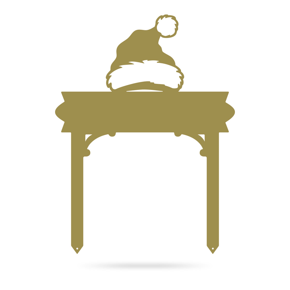 Santa Hat Stake Monogram | Personalized Christmas Metal Sign | RealSteel 18"x24"" / Gold - RealSteel Center