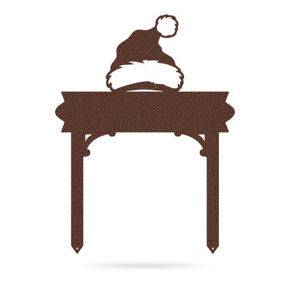 Santa Hat Stake Monogram | Personalized Christmas Metal Sign | RealSteel 18"x24"" / Penny-Vein - RealSteel Center