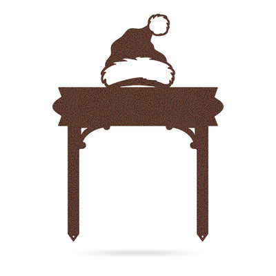 Santa Hat Stake Monogram | Personalized Christmas Metal Sign | RealSteel 18"x24"" / Penny-Vein - RealSteel Center