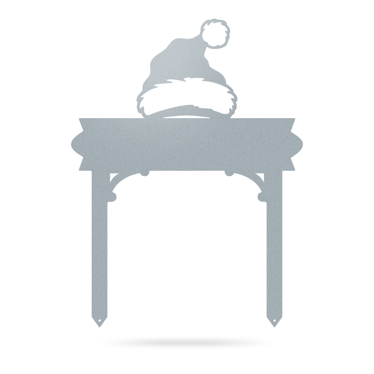 Santa Hat Stake Monogram | Personalized Christmas Metal Sign | RealSteel 18"x24"" / Textured-Silver - RealSteel Center