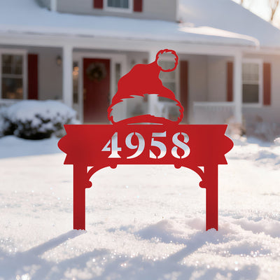 Santa Hat Stake Monogram | Personalized Christmas Metal Sign | RealSteel - RealSteel Center