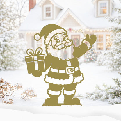 Garden Art - Santa's Workshop 3-Piece Metal Yard Stake Set | Christmas Outdoor Decor