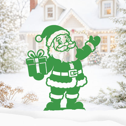 Garden Art - Santa's Workshop 3-Piece Metal Yard Stake Set | Christmas Outdoor Decor