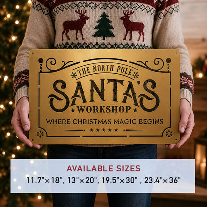 Santa's Workshop – The North Pole Metal Sign