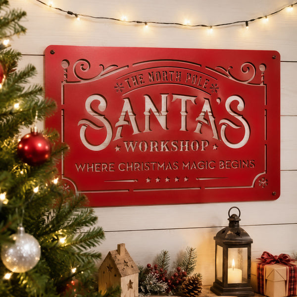 Santa's Workshop – The North Pole Metal Sign - RealSteel Center