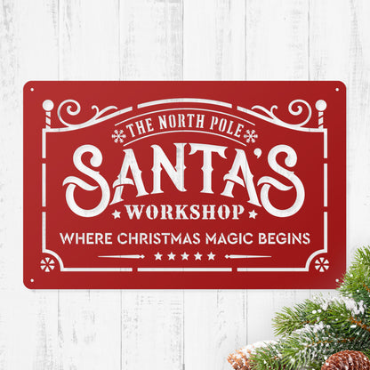Santa's Workshop – The North Pole Metal Sign