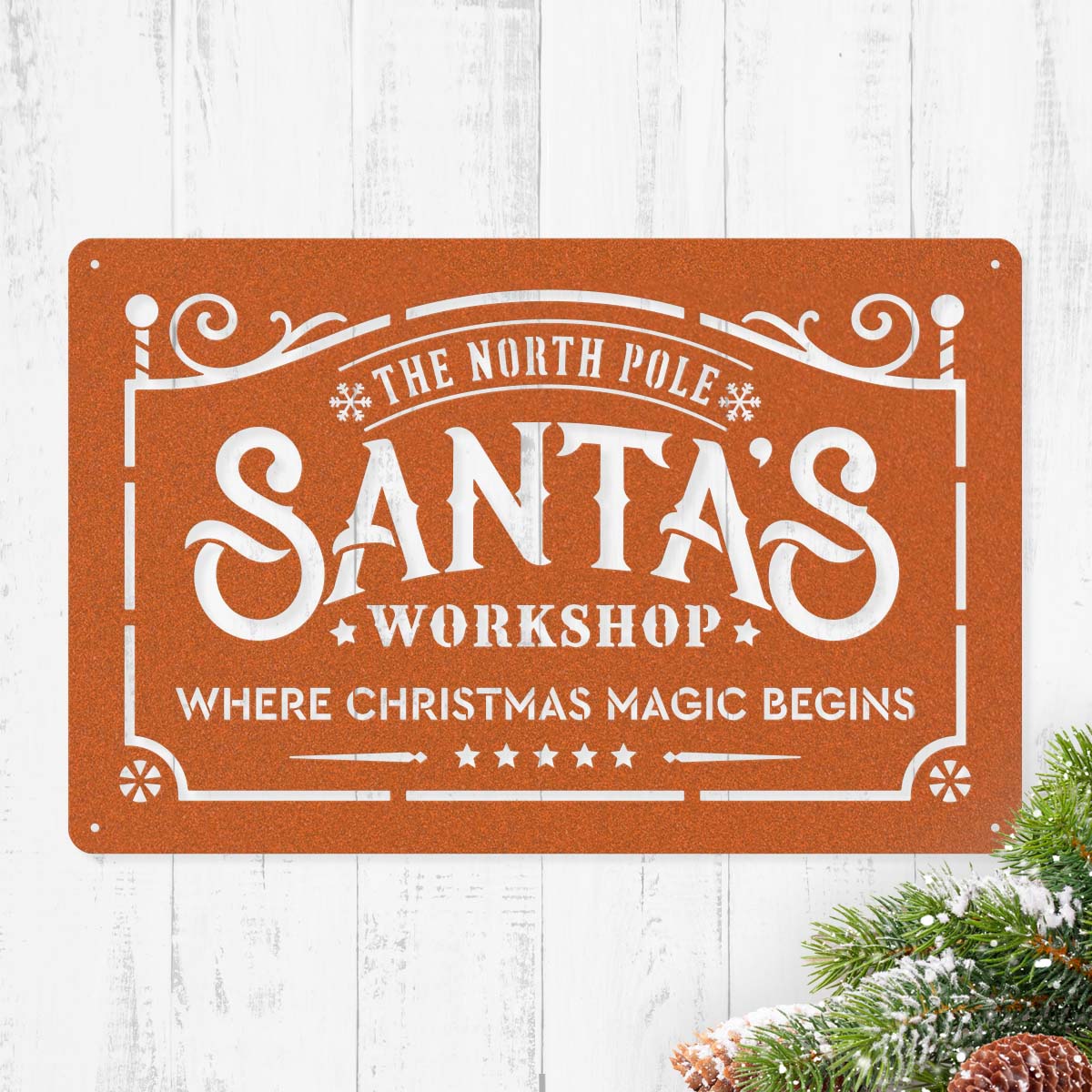 Santa's Workshop – The North Pole Metal Sign