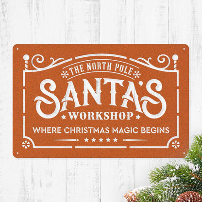 Santa's Workshop – The North Pole Metal Sign