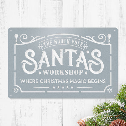 Santa's Workshop – The North Pole Metal Sign