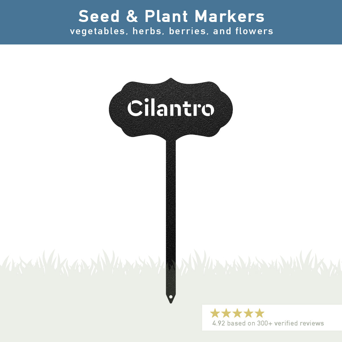 Seed & Plant Markers 6 x 11 / Black / Cilantro - RealSteel Center