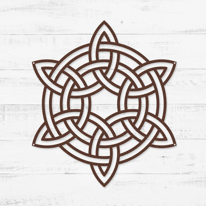 Celtic Knot Symbols Metal Wall Art – Timeless Celtic Symbols | Made in USA Six Point Knot / 12" / Penny Vein - RealSteel Center