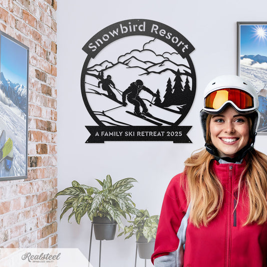 Skiing Monogram Wall Art - RealSteel Center