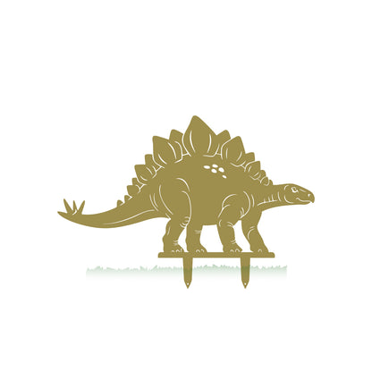 Dinosaur Garden Yard Stakes Stegosaurus – 29" x 19.5" / Gold - RealSteel Center