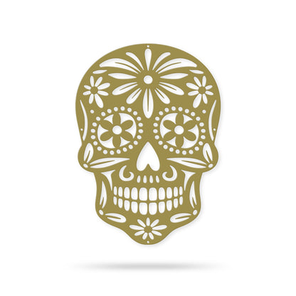 Sugar Skull Wall Art 8.6"x12" / Gold - RealSteel Center