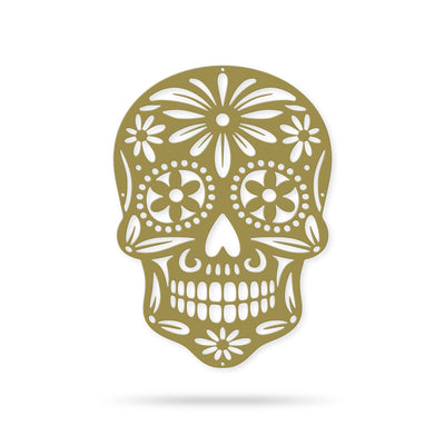 Sugar Skull Wall Art 8.6"x12" / Gold - RealSteel Center