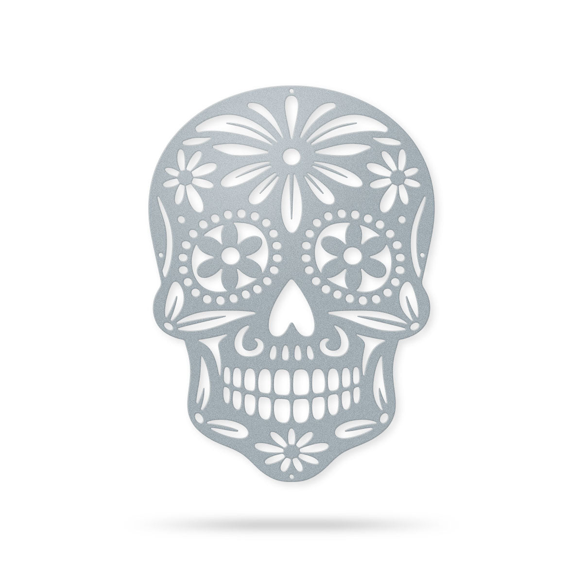 Sugar Skull Wall Art 8.6"x12" / Textured Silver - RealSteel Center