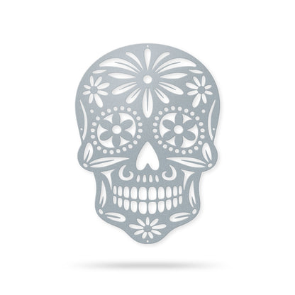 Sugar Skull Wall Art 8.6"x12" / Textured Silver - RealSteel Center