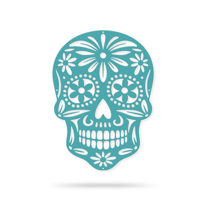 Sugar Skull Wall Art 8.6"x12" / Turquoise - RealSteel Center