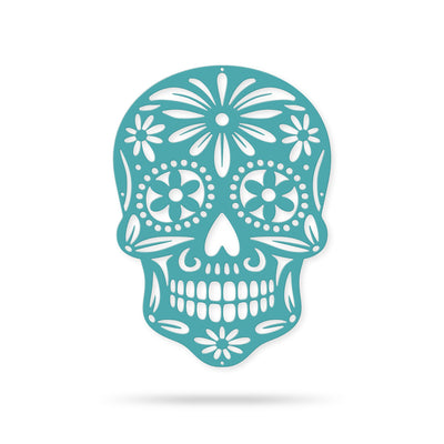 Sugar Skull Wall Art 8.6"x12" / Turquoise - RealSteel Center