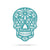 Sugar Skull Wall Art 8.6"x12" / Turquoise - RealSteel Center