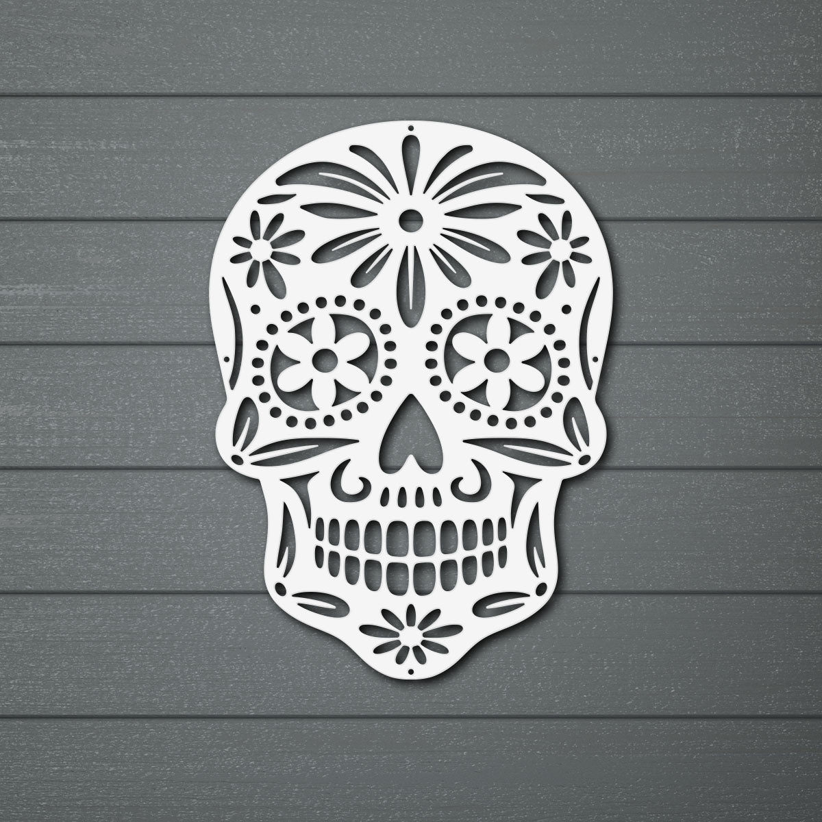 Sugar Skull Wall Art 8.6"x12" / White - RealSteel Center