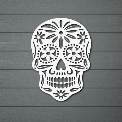 Sugar Skull Wall Art 8.6"x12" / White - RealSteel Center