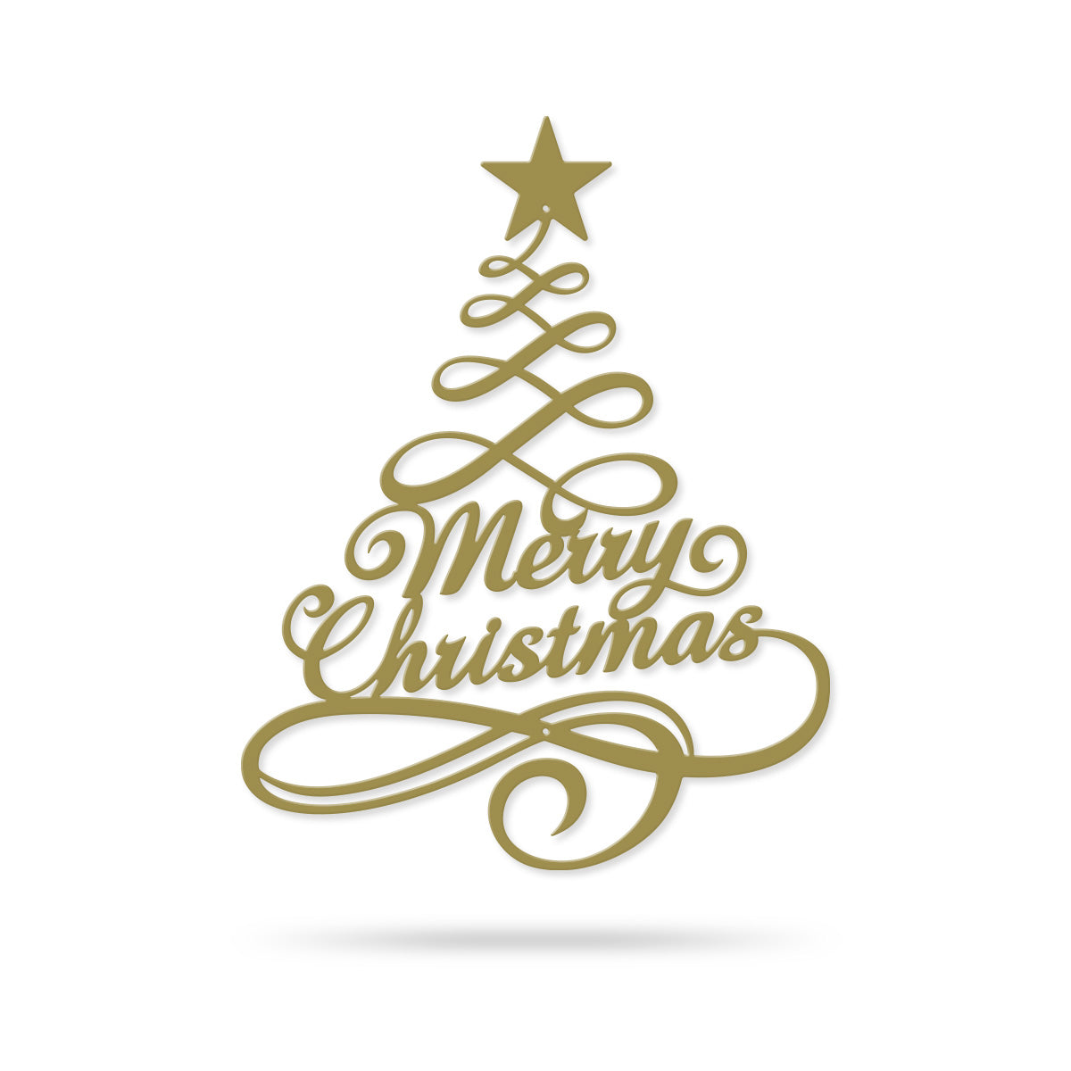 Swirly Christmas Tree Wall Decor 11” x 14” / Gold - RealSteel Center