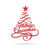 Swirly Christmas Tree Wall Decor 11” x 14” / Red - RealSteel Center