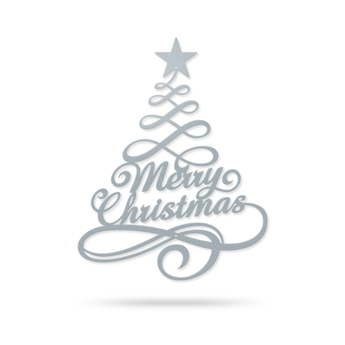 Swirly Christmas Tree Wall Decor 11” x 14” / Textured Silver - RealSteel Center