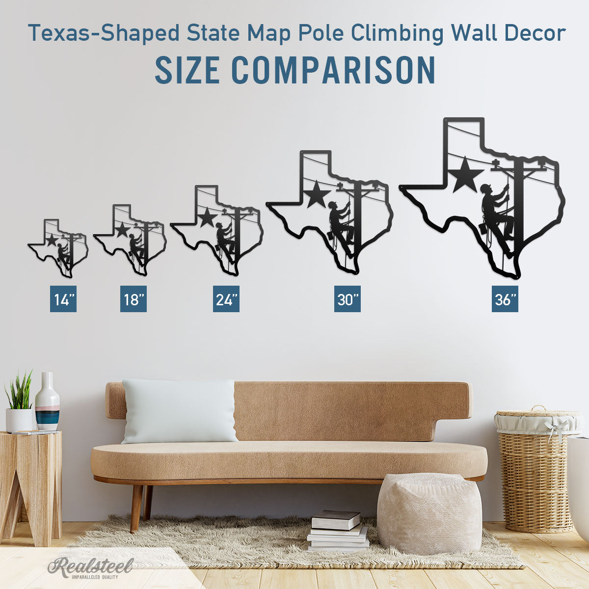 Texas Lineman Steel Wall Art - RealSteel Center
