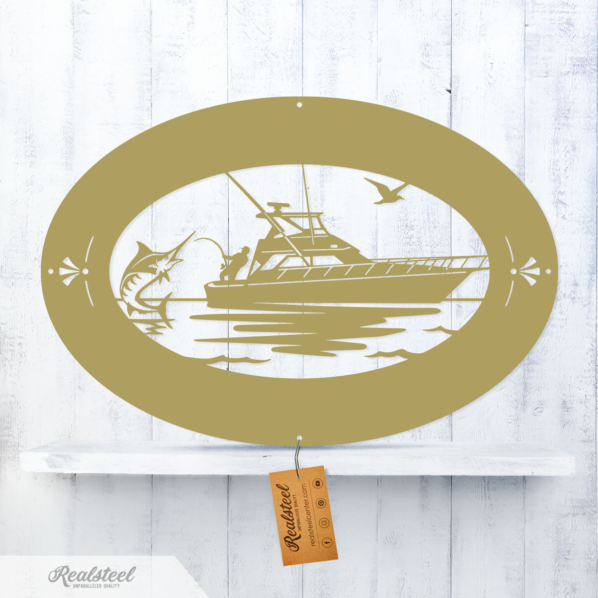 The Yacht Monogram 18" / Gold - RealSteel Center