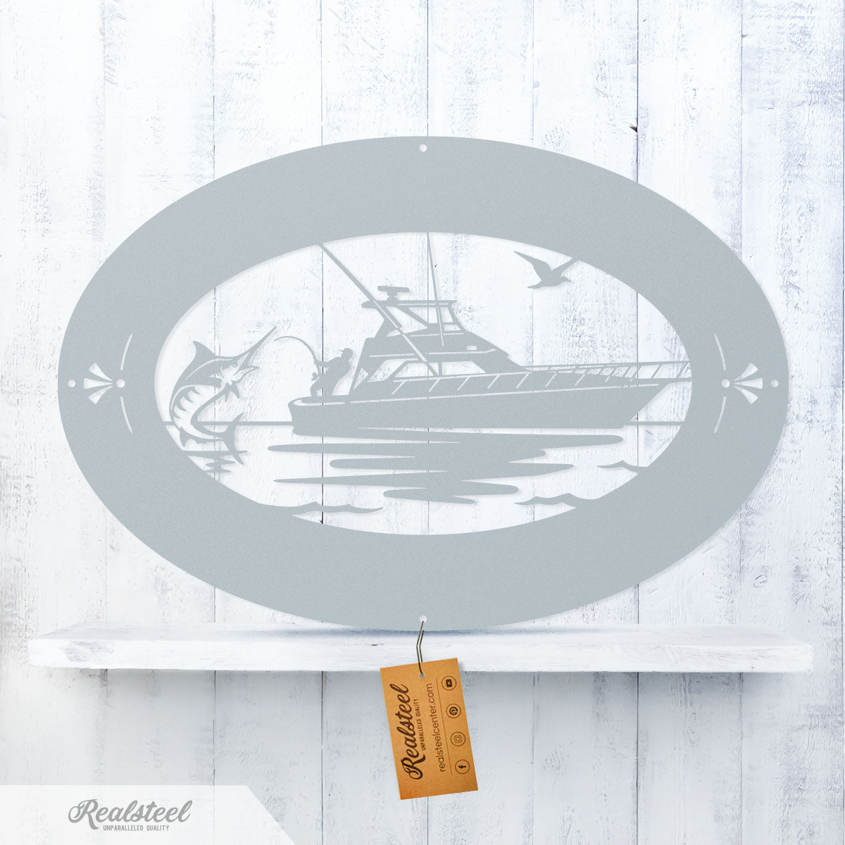 The Yacht Monogram 18" / Textured Silver - RealSteel Center