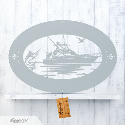 The Yacht Monogram 18" / Textured Silver - RealSteel Center