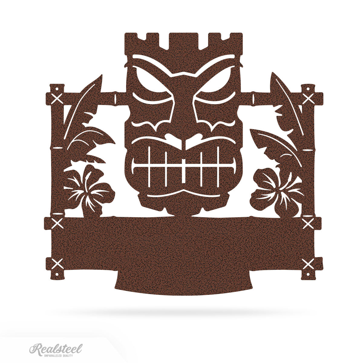 Tiki Mask Monogram – Tropical Polynesian Wall Decor 17"x18" / Penny Vein - RealSteel Center