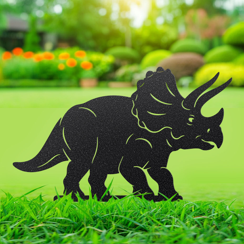 Dinosaur Garden Stakes – 5 Prehistoric Metal Yard Decorations