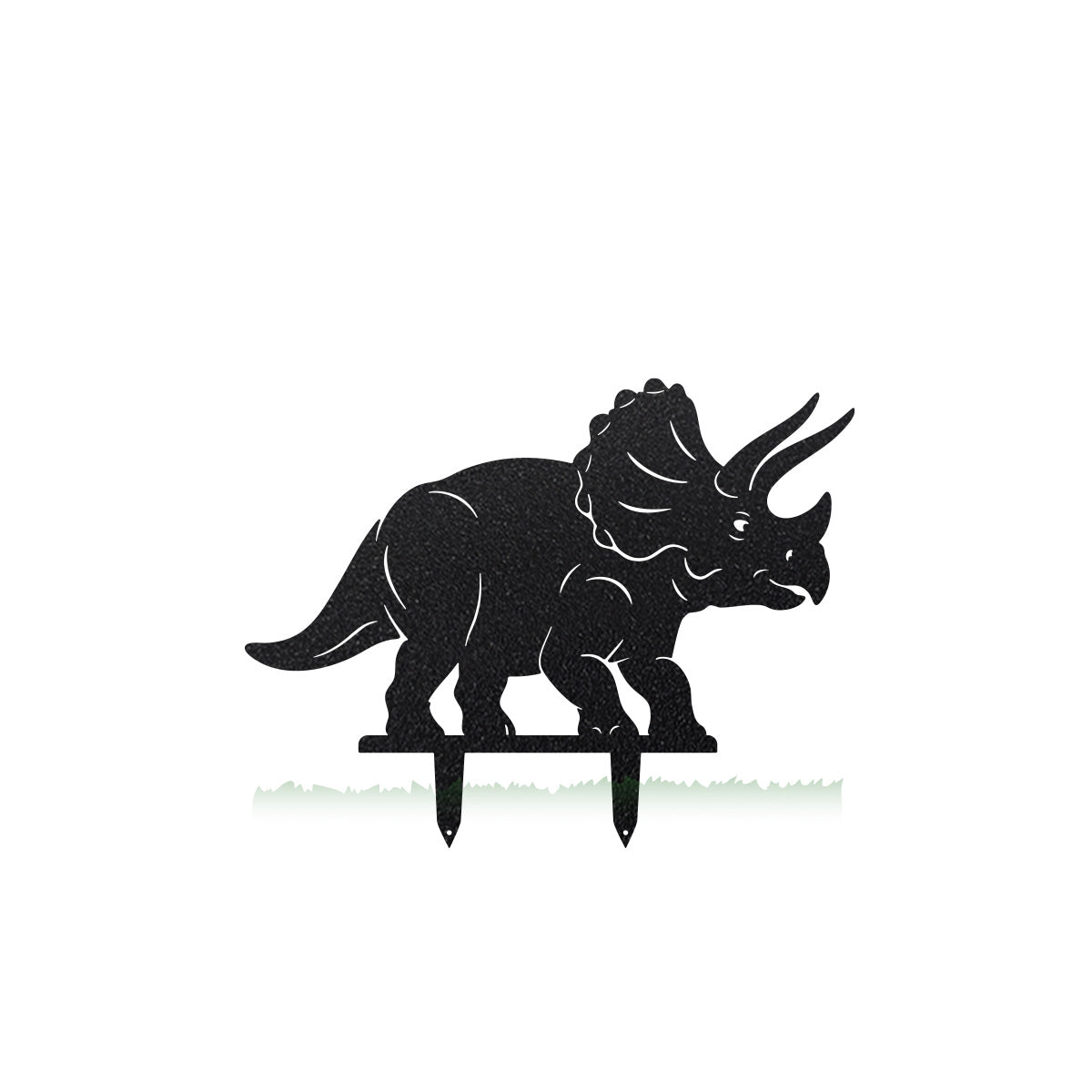 Dinosaur Garden Yard Stakes Torosaurus – 22" x 17" / Black - RealSteel Center