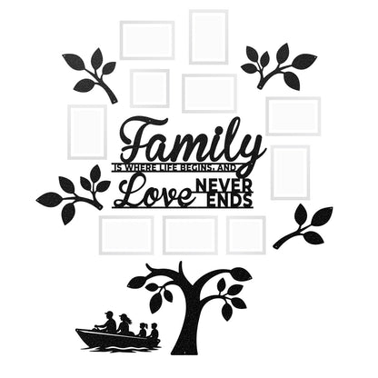 Tree of Life Family Gallery Wall Family Boating Scene / Black - RealSteel Center