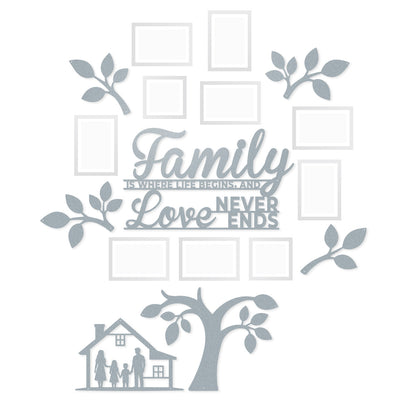 Tree of Life Family Gallery Wall Family Home / Textured Silver - RealSteel Center