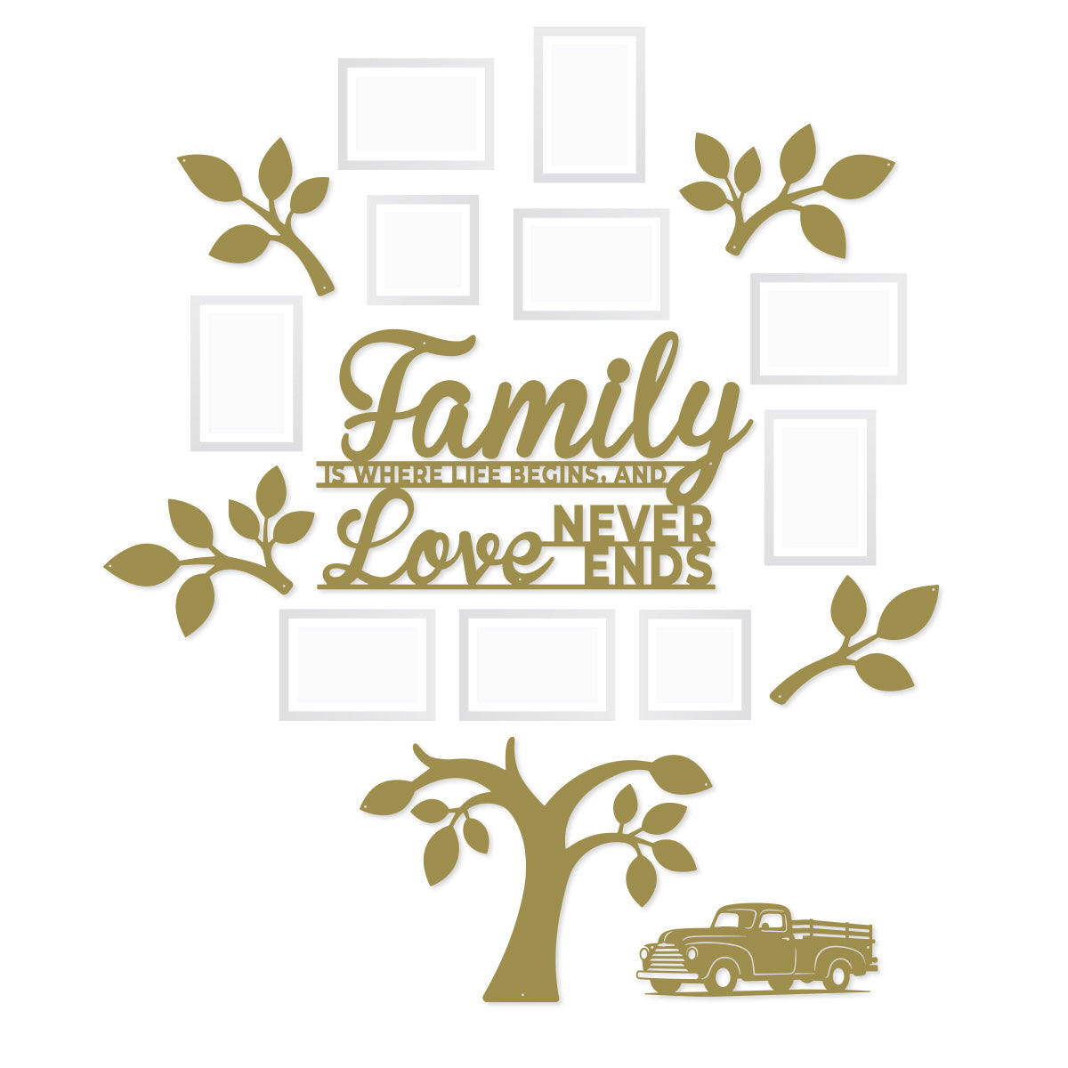 Tree of Life Family Gallery Wall Classic Farm Truck / Gold - RealSteel Center