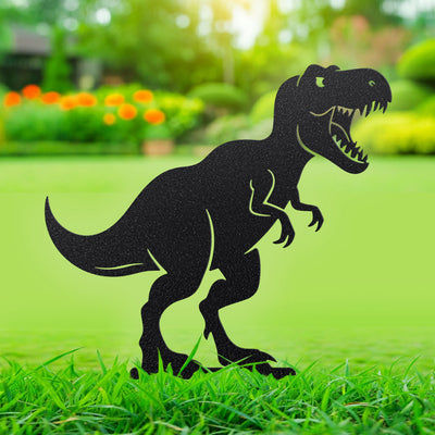 Dinosaur Garden Stakes – 5 Prehistoric Metal Yard Decorations