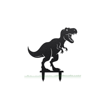 Dinosaur Garden Yard Stakes Tyrannosaurus Rex – 19" x 20.6" / Black - RealSteel Center